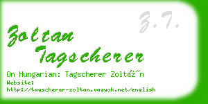 zoltan tagscherer business card